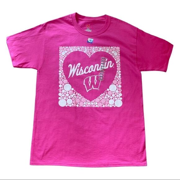 Hanes Women's “Love Wisconsin Badgers” T-Shirt • Medium • NWT 💕 - Picture 2 of 7